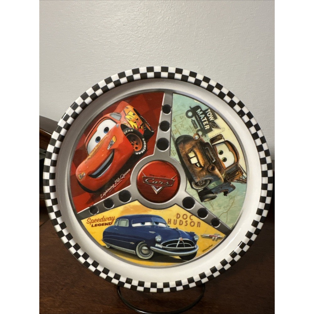 Disney PIxar Cars Lightning McQueen Tow Mater Doc Zak Designs Melamine Kid Plate